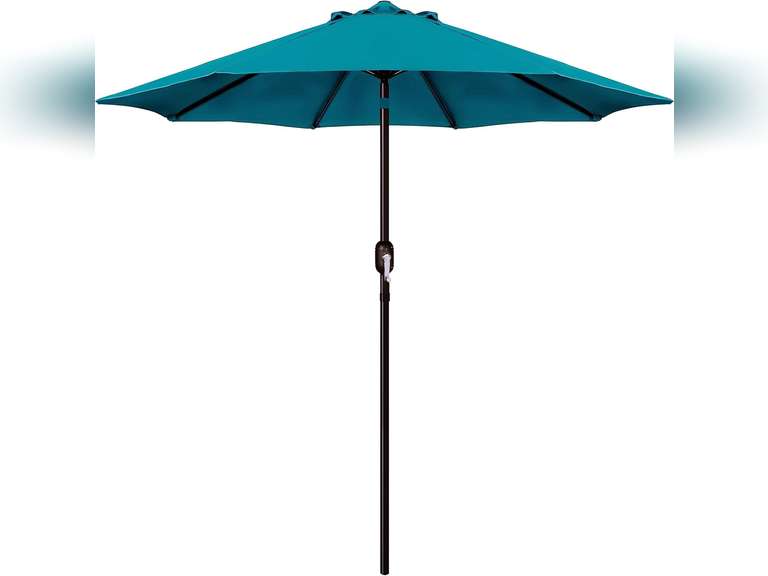 Blissun 9' Outdoor Patio Umbrella, Outdoor Table Umbrella, Yard Umbrella, Market Umbrella with 8 Sturdy Ribs, Push Button Tilt and Crank 53