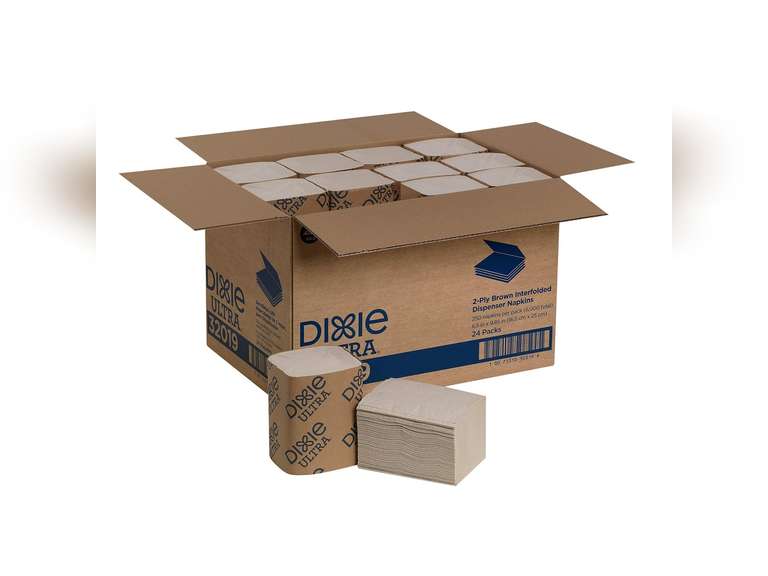 Georgia-Pacific Dixie Ultra Interfold 2-Ply Napkin Dispenser Refill (Previously EasyNap) by GP PRO (Georgia-Pacific), Brown, 32019, 250 Napkins Per Pack, 24 Packs Per Case 71