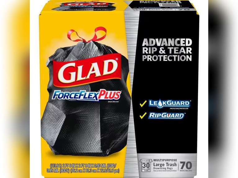 30 Gal. Drawstring ForceFlexPlus Large Black Outdoor Trash Bags (70-Count) Packing damage 35