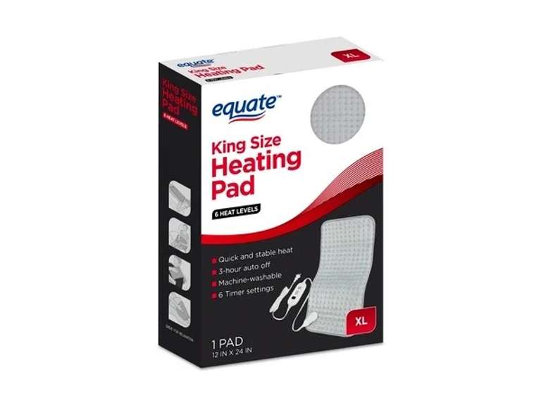 Equate XL Electric Heating Pad, 6 Heat Settings with Auto Shut off, 12 x 24 in 20