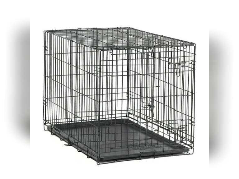 Vibrant Life Double Door Metal Wire 42" Dog Crate, Leak-Proof Pan and Divider for Dogs Upto 90 lb 70