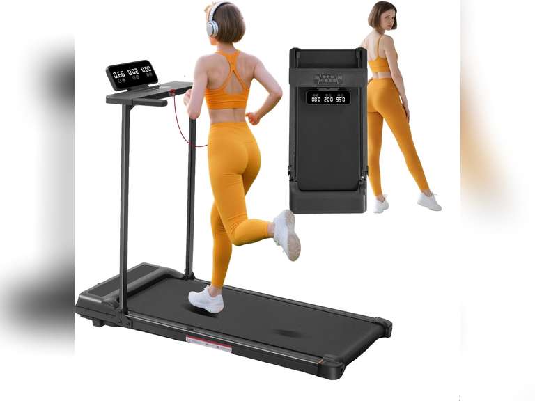 Walking Pad with Handle Bar and Incline, 3.0HP Portable Compact Walking Pads Treadmills with Handles for Home Small, 0.6-7.6MPH Electric Treadmills for Apartment/Home Small Spaces, 350LBS 110