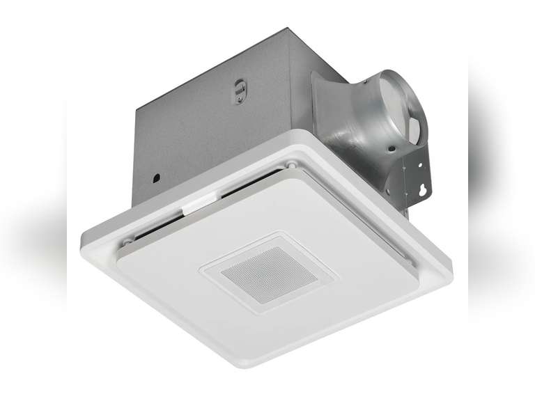 Homewerks 1.5-Sone 110-CFM White Decorative Lighted Bluetooth Compatibility Bathroom Fan 159