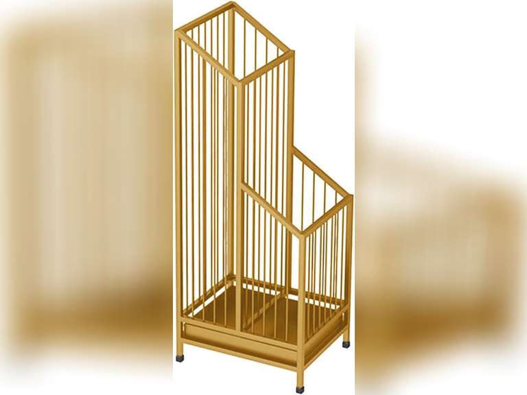 (Similar)Umbrella Stands for Entryway Large Metal Umbrella Holder with Removable Water Tray and Hooks Decor Freestanding Rectangular Hollow Rack for Home Office (Golden) 47