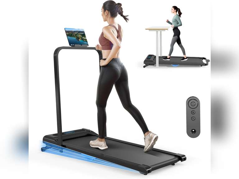 3-in-1 Treadmill for Home, Portable Walking Pad with Hand & Running Machine with Remote Control & LED Display, Compact Electric Treadmill for Home & Office, 300 lbs Capacity 150