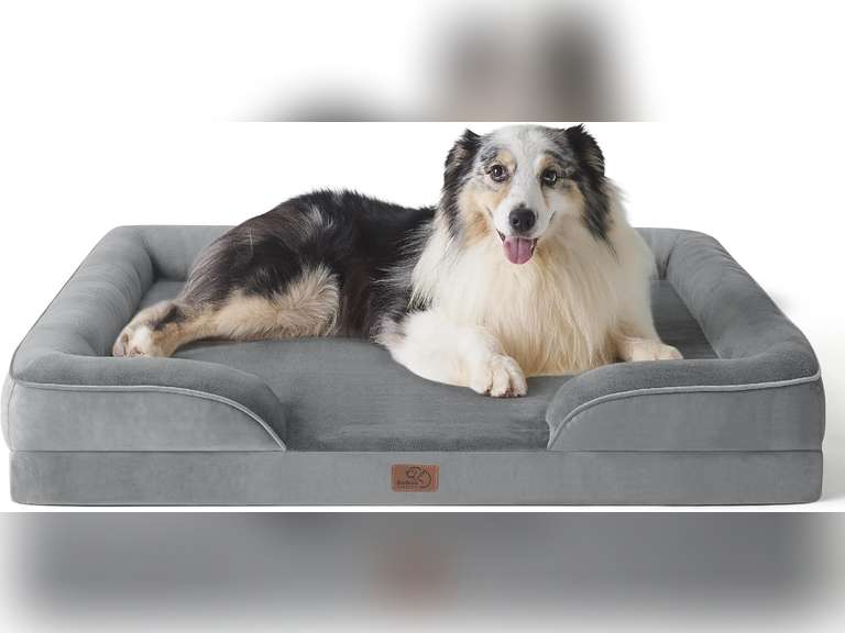 Bedsure Orthopedic Dog Bed for Extra Large Dogs - XL Washable Dog Sofa Beds Large, Supportive Foam Pet Couch Bed with Removable Washable Cover, Waterproof Lining and Nonskid Bottom, Grey 55