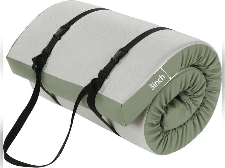 MABOZOO 3 Inch Thick Yoga Mat, Extra Thick Gymnastics Mat With Carrying Handles For Men Women, Pu Leather Anti-Tear Fitness Mat Foam Exercise Mat For Yoga, Pilates, Stretching 121