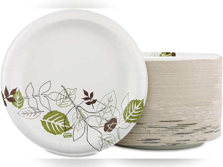 (Similar)Dixie Pathways Soak Proof Shield Heavyweight Paper Plates, 10.13" Dia, Green/burgundy, 125/pack 31
