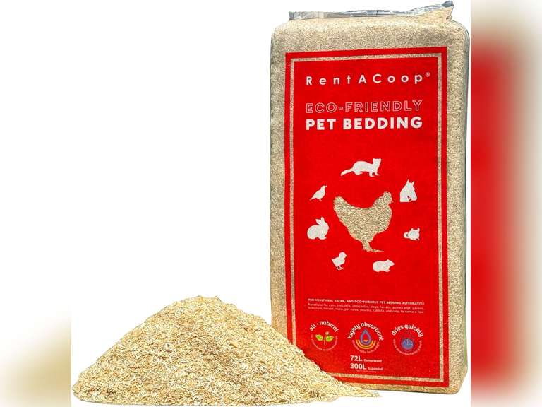 RentACoop Extra-Soft Premium Hemp Bedding (300L) for Chicken Coops, Nesting Boxes, Rabbits, Guinea Pigs, Hamsters, Reptiles, Horses & More Super Absorbent, Low Dust, Odor Control 73
