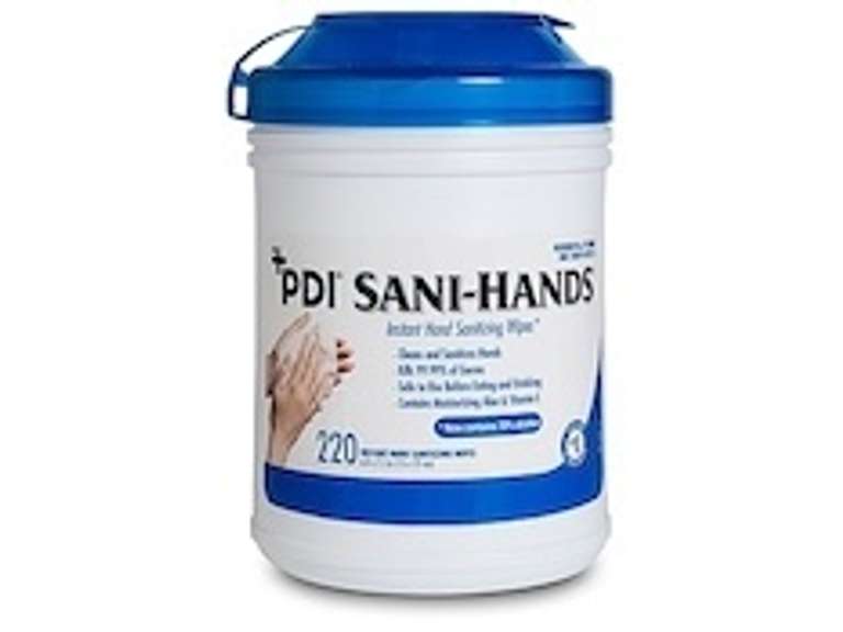 PDI Sani-Hands 70% Alcohol Hand Sanitizing Wipes, 220 Wipes/Canister, 6/Case 91