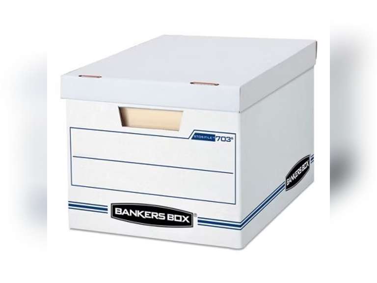 Bankers Box STOR/FILE Basic-Duty Storage Boxes, Letter/Legal Files, 12" x 16.25" x 10.5", White, 20/Carton 126
