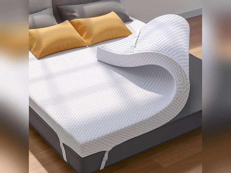 PERLECARE 3 Inch Gel Memory Foam Mattress Topper for Pressure Relief, Premium Soft Cooling Sleep, Non-Slip Design with Removable & Washable Cover, CertiPUR-US Certified - Queen 95