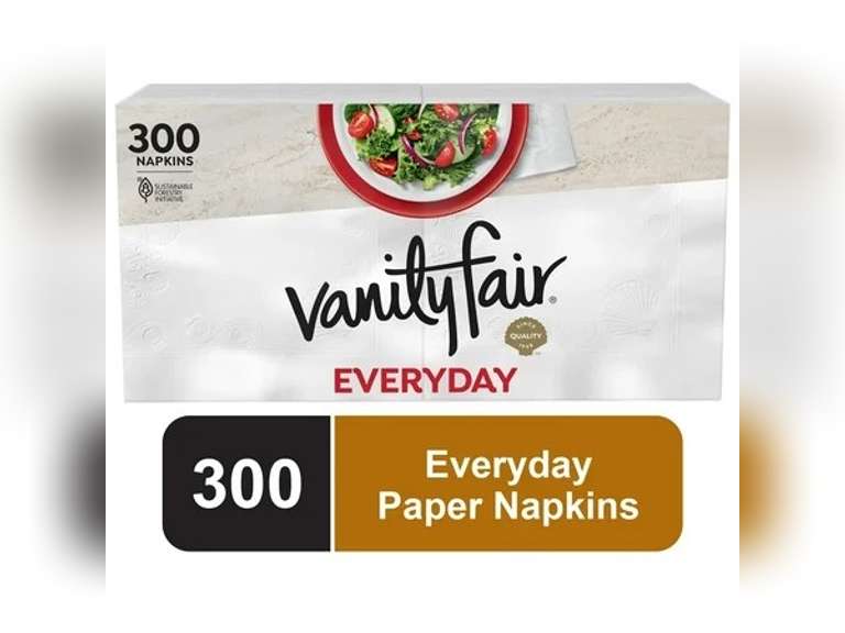 Vanity Fair Everyday Disposable White Napkins (300 Count) 17