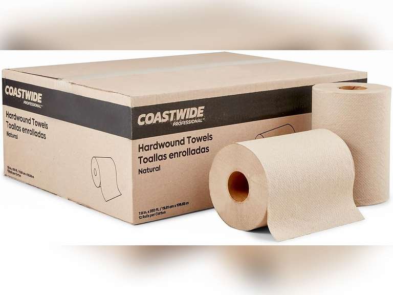 1-Ply Hardwound Paper Towels, 800 Feet Per Roll, 6-Pack, Natural, J - series 32