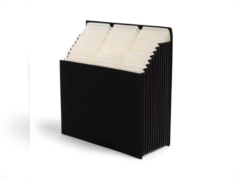 Smead Expanding 12-Pocket Stadium File, 12.75" x 13.75" x up to 11.75", Black Natural Linen (70227) 30