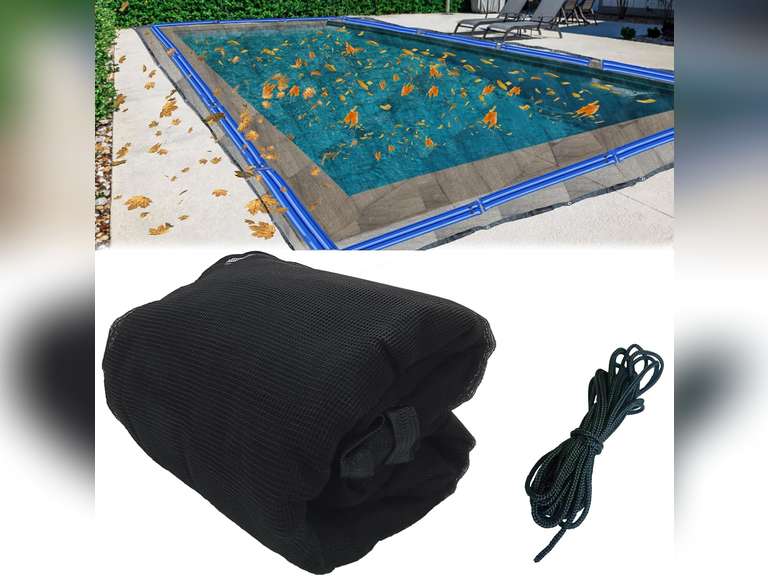 20x40 Ft Pool Leaf Net Cover For Inground Pools/Above Ground, Durable Black Mesh Swimming Pool Leaf Net Cover With Rope For Leaves and Debris, Tear Resistant, UV Resistant, and Reatherproof (20 40 Ft) 114