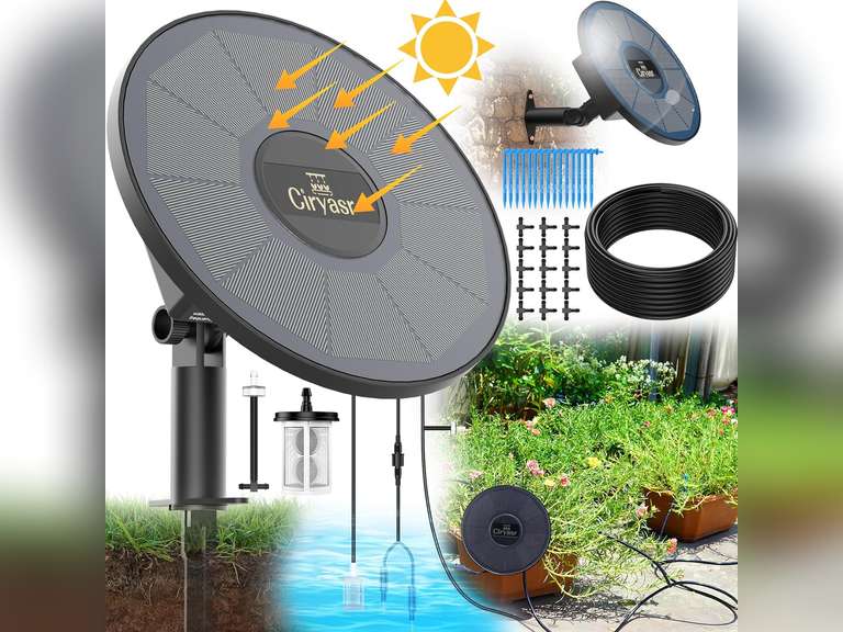 Solar Drip Irrigation System, Automatic Watering System with 2200mAh Battery and 6 Timer Modes for Potted Plants Drip Irrigation Kit for Balconies, Green House, Garden, Balcony 22