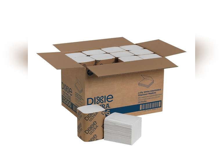 Georgia-Pacific Dixie Ultra Interfold 2-Ply Napkin Dispenser Refill, White, 32006, 250 Napkins Per Pack, 24 Packs Per Case 60