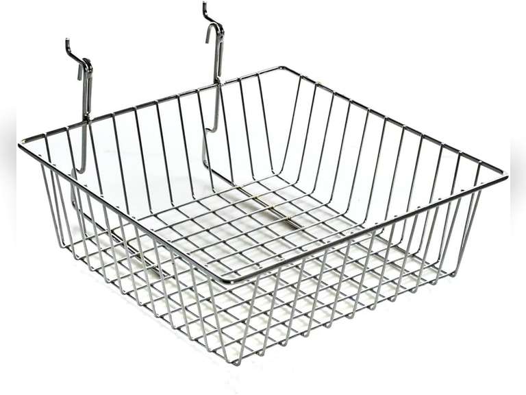 Azar Displays 300621-2pack Wire Basket, Chrome (Pack of 2) 27
