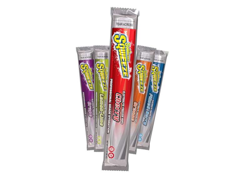 Sqwincher Sqweeze Low Sodium Electrolyte Freezer Pops, 5 Flavor Variety Pack - Lemon Lime, Grape, Cherry, Mixed Berry, Orange, (147 Total Freezer Pops) 60