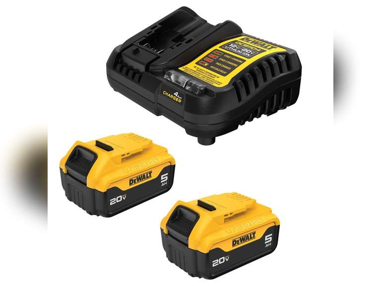 DeWalt 20V MAX DCB205-2C 5 Ah Lithium-Ion Battery and Charger Starter Kit 3 pc 140