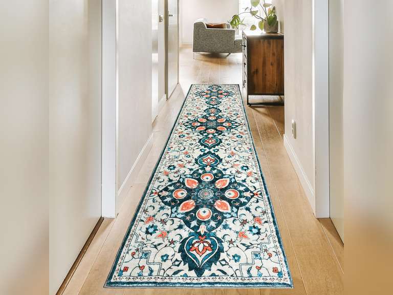 SARAG 2x8 Runner Rug for Hallways Non Skid Washable Kitchen Runner Green Vintage Boho Carpet Runner for Bedroom Laundry Room, 8ft Dark Green 29