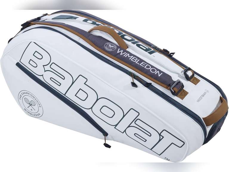 Babolat Pure Racquet Holder x6 Wimbledon Tennis Bag (White/Grey) 108