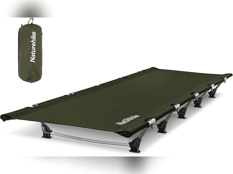 Naturehike GreenWild Camping Cot, Ultralight Folding Backpacking Cot, 60-Second Easy Set-Up, Supports 330lbs, Portable Camping Bed for Adults for Camping Hiking Travel Home 61