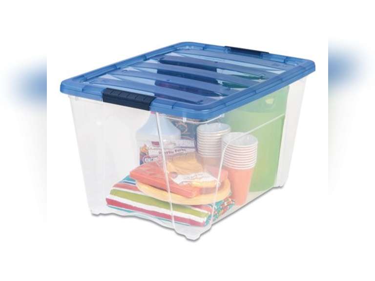 IRIS Stack & Pull 54 Qt. Latch Lid Storage Box Clear (100242) 32