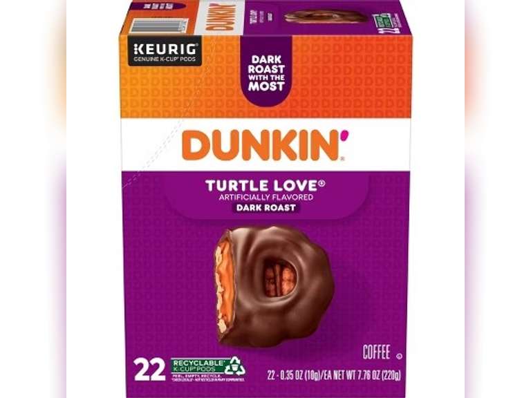Dunkin  Turtle Love Dark Roast Coffee - Keurig K-Cup Pods - 22ct 18