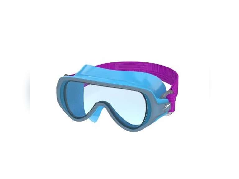 Speedo Kids Swim Mask with Fabric Strap - Blue/Purple: Ages 3-6, Polycarbonate, TPR 20