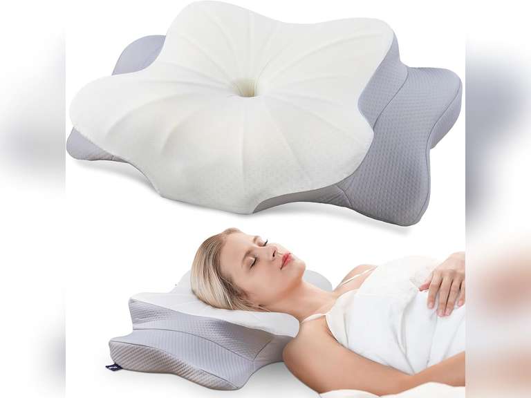 DONAMA Cervical Pillow for Neck and Shoulder,Contour Memory Foam Pillow,Ergonomic Neck Support Pillow for Side Back Stomach Sleepers with Pillowcase 40