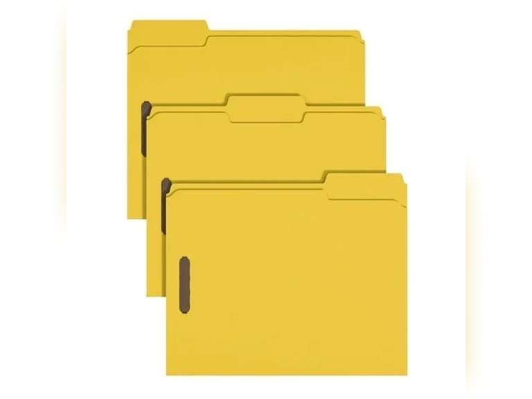 Staples Reinforced Classification Folder 3/4" Expansion Letter Size Yellow 50/Pack (ST62733) 34