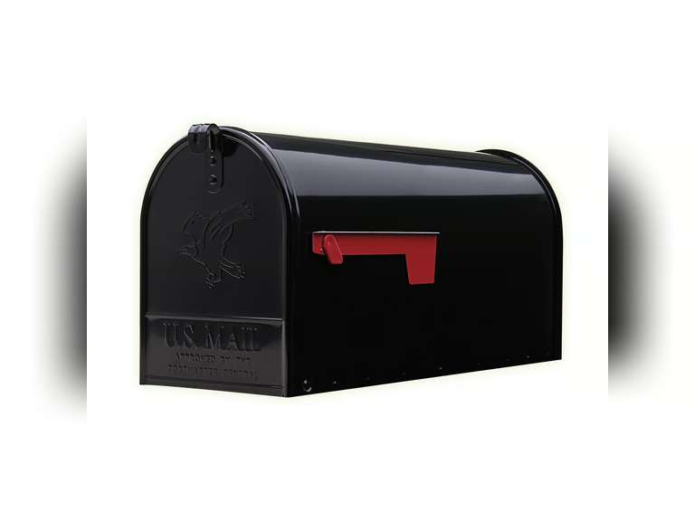 Architectural Mailboxes Elite Classic Galvanized Steel Post Mount Black Mailbox 40