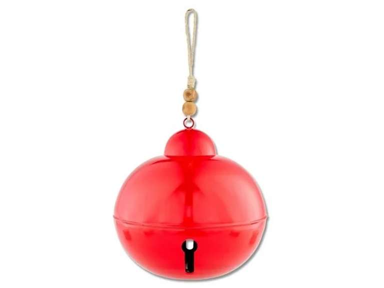 Metal Oversized Jingle Bell with Jute String, Red, 12", by Holiday Time 20