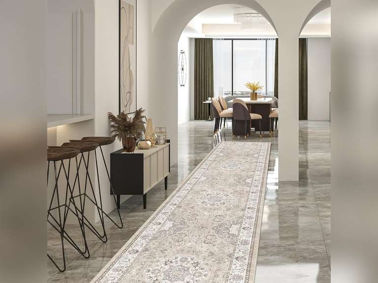 (Similar)Hallway Washable Runner Rug - 2'6x14 Kitchen Rugs Entryway Rug Runner Vintage Soft Floor Mat Non Slip Indoor Farmhouse Carpet for Bathroom Living Room Bedroom (2'6'x14', Beige) 50