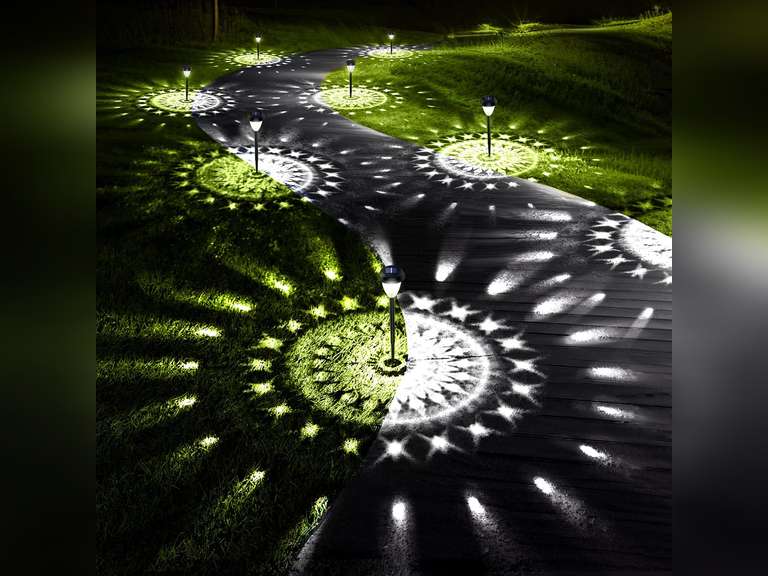Ultra Bright Solar Outdoor Lights Decorative 10 Pack, 100% Faster Charge Solar Pathway Garden Lights Up to 12H Auto On/Off, Solar Lights Outdoor Waterproof for Walkway Yard Lawn 37