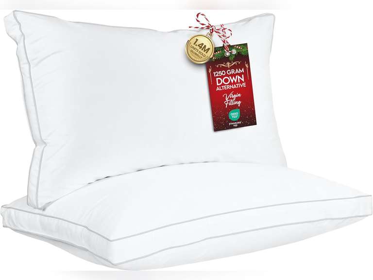 Utopia Bedding Bed Pillows for Sleeping King Size (White), Set of 2, Soft & Fluffy Pillow with Down Alternative Filling, Cooling, Hotel Quality, Gusseted Pillow for Back, Stomach or Side Sleepers 26