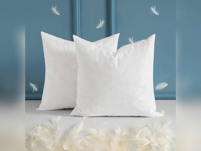 MIULEE Throw Pillow Inserts, Set of 2 Down and Feather Cotton Decorative Pillows, Square Sham Stuffer for Sofa Couch Cushion Living Room 16x16 Inches 23