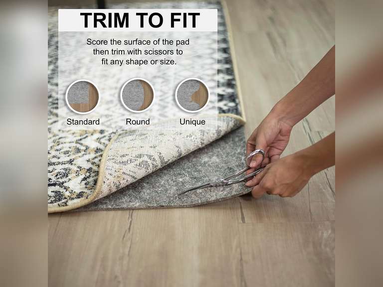 See pictures. Mohawk Home Round Non Slip Rug Pad Gripper 3/8 Thick Dual Surface Felt + Rubber Gripper - Safe for All Floors 105