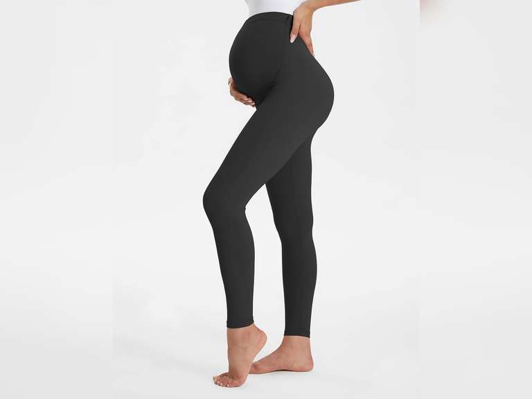 Buttergene Women's Maternity Leggings over the Belly Pregnancy Active Wear Workout Yoga Tights Pants S 20