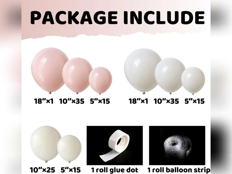 142Pcs Sand White Neutral Pink Balloon Garland Arch Kit, Nude Blush Dusty Pink Balloons for Retro Boho Wedding Baby Shower Bridal Shower Gender Reveal Anniversary Engagements Birthday Party Decoration 15