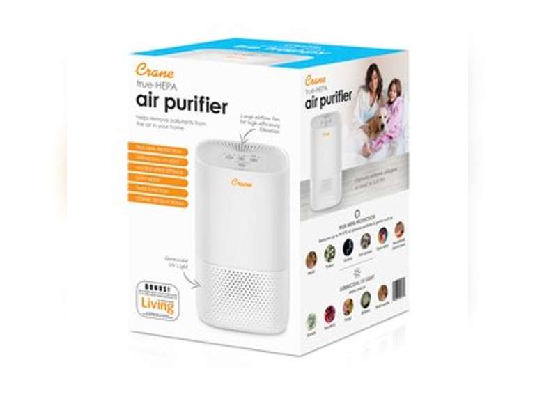 Crane true-HEPA Air Purifier, 250 Sq Ft. Standard 107