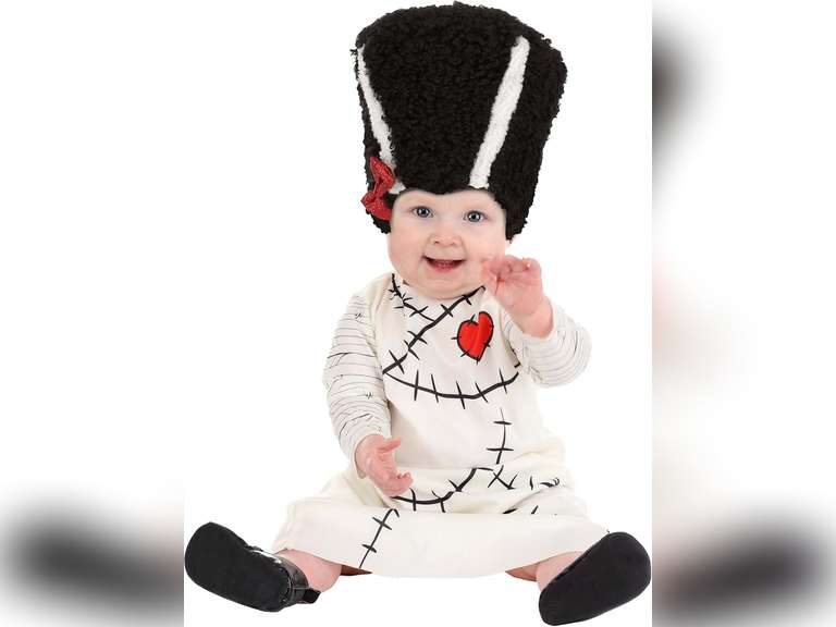 Fun Costumes Bride of Frankenstein Costume for Infants - Printed Dress and Hat 35