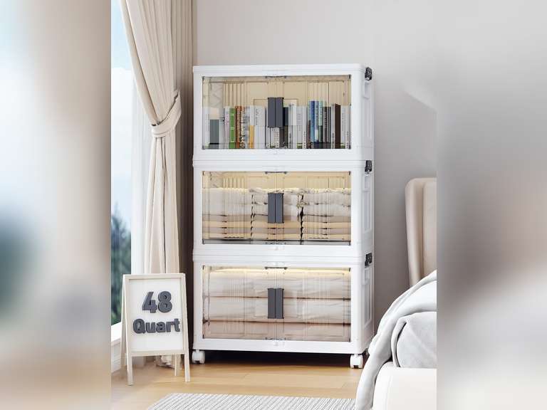 OlarHike 48QT Lockable Storage Bins with Lids - Folding Storage box ...