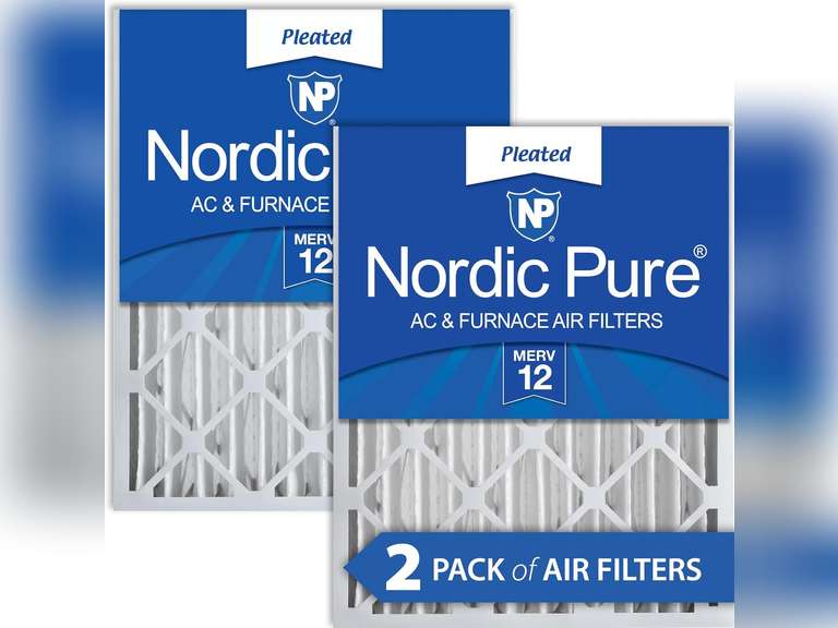 Nordic Pure 16x20x4 (15_1/2 x 19_1/2 x 3_5/8) Pleated MERV 12 Air Filters 2 Pack 42
