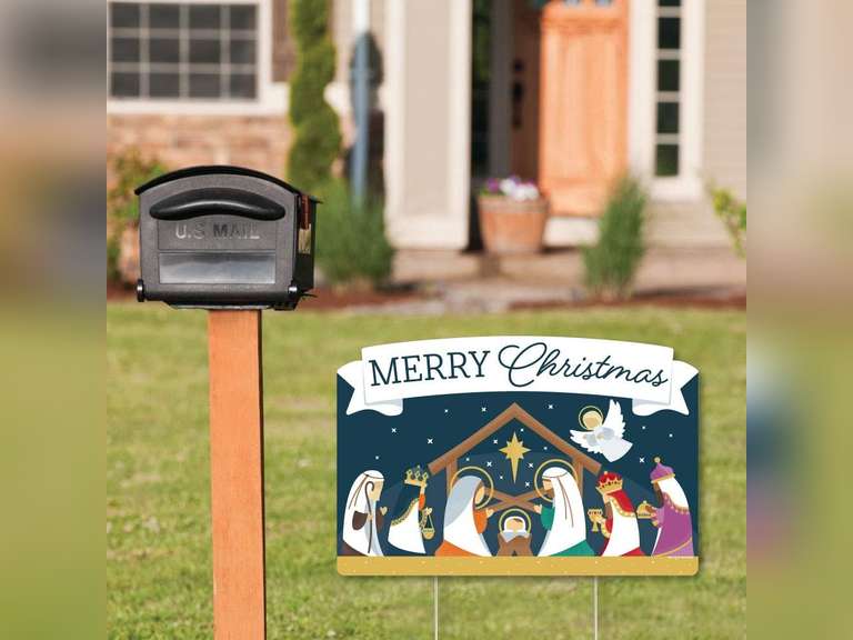 Big Dot of Happiness Holy Nativity - Manger Scene Religious Christmas Yard Sign Lawn Decorations - Merry Christmas Party Yardy Sign 27