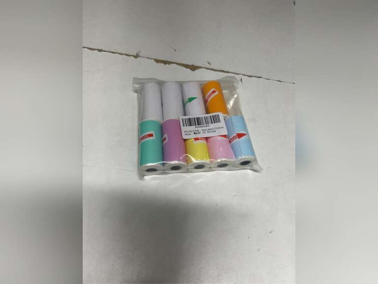 HuiJuKeJi 9 Rolls Mini Printer Sticker Paper,Thermal Self-Adhesive Paper 57 * 25mm,3 Rolls of White &6 Rolls of Colour Paper for Pocket Inkless Portable Bluetooth Printer to Print Photo,Note 13