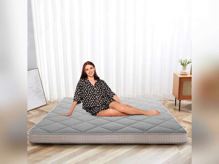 SUNYRISY Japanese Floor Futon Mattress King Size - Thick, Roll-Up, Portable For Guest Bed, Camping & Lounging