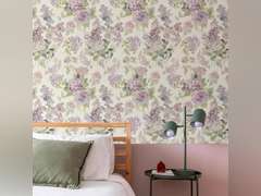 Floral Wallpaper Peel and Stick Modern, Purple Lilac Flower Wall Paper, Vintage Self Adhesive Wallpapers for Bedroom or Furniture Decor, Removable Renter Friendly Contact Paper 120" X17.3" 15